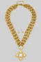 24K Gold Dipped Multi Strand Byzantine Cross Nk