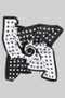 Two Tone Black And White Polka Dot Silky Square Scarf