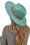 Fedora Hat With Animal Print Belt Strap