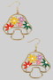 Mushroom Lacquered Flower Drop Earrings