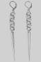 Chain Link Spiked Goth Drop Earrings
