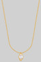 Organic Oval Cz Pendant Necklace W Bead Chain
