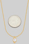 Organic Oval Cz Pendant Necklace W Bead Chain