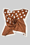 Split Polka Dot Print Silky Square Scarf