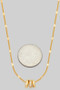 Organic Textured Rondelle Charm Necklace
