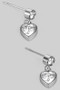 Dainty Cz Heart Drop Earrings