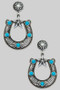Studded Western Horseshoe Drop Earrings