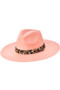 Fedora Hat With Animal Print Belt Strap