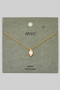 Organic Oval Cz Pendant Necklace W Bead Chain