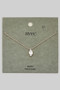 Organic Oval Cz Pendant Necklace W Bead Chain