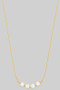 Round Cz Curved Bar Pendant Necklace