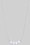 Round Cz Curved Bar Pendant Necklace