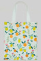 Orange Lemon Flower Print Tote Bag