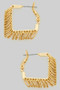 Textured Circle Dangle Square Hoops