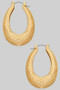 Flower Textured Oval Pin Catcher Hoops