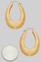 Flower Textured Oval Pin Catcher Hoops