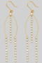 Triple Drop Linear Cz Stone Earrings