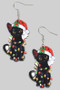 Acrylic Cat Christmas Light Drop Earrings