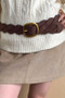 Luxurious Suede Chain Weave Belt