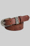 Norse Buckle Cracked Faux Leather Belt
