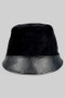 Faux Suede N Leather Bucket Hat