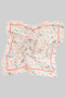 Sheer Multi Colored Leaf Print Square Scarf