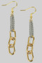 Two Tone Chain Link Drop Earrings
