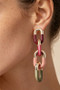 Multi Colored Large Chain Link Drop Earrings