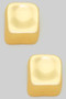 Brass Pressed Cube Post Earrings