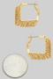 Textured Circle Dangle Square Hoops