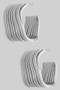 Wavy Stacked Bar Brass Hoop Earrings