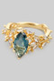 Lavish Stone And Leaf Cz Ring