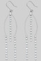 Triple Drop Linear Cz Stone Earrings