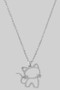 Stainless Steel Cat Cutout Pendant Necklace