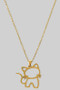 Stainless Steel Cat Cutout Pendant Necklace