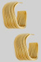 Wavy Stacked Bar Brass Hoop Earrings