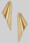 Large Folded Brass Drop Earrings