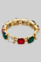 Cushion Cut Glass Stretch Bracelet