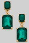 Linked Square Glass Post Earrings