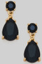 Linked Tear Drop Glass Post Earrings