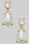 Linked Tear Drop Glass Post Earrings
