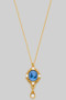 Victorian Cameo Pendant Brass Necklace With Cz