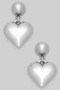 Gold Dipped Puff Heart Drop Earrings