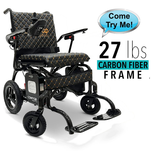 ComfyGo Phoenix - 27lbs Carbon Fiber Lightest Weight Electric Wheelchair