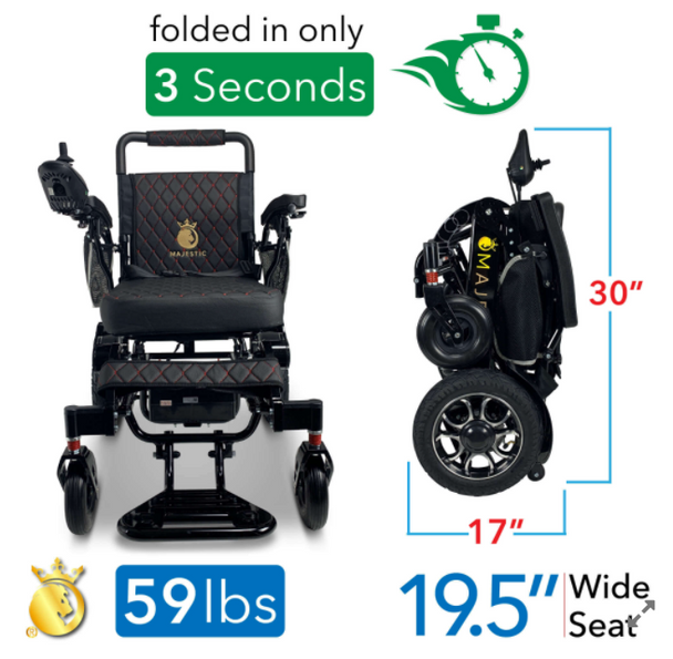 ComfyGo Majestic IQ-7000 Auto-Folding Remote Controlled Electric Wheelchair