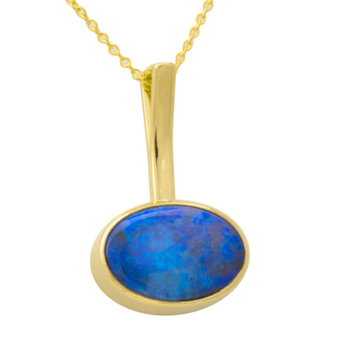 Crystal Opal  9k gold Pendant - Lost Sea Opals