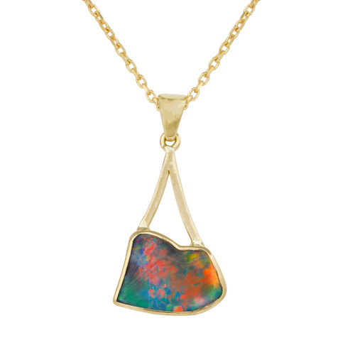 Lost Sea Opals Medley Pendant - 18k Gold Black Opal