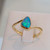 Lost Sea Opals Tryst Ring - 18k Gold Black Crystal Opal