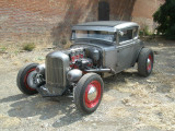 28-31 Ford Model A Coupe Sliding Ragtop 40"x40" Installed Closed Front