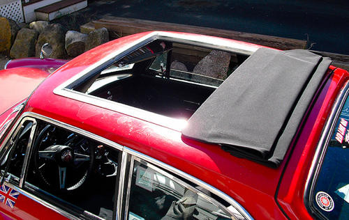 Sliding ragtop sunroofs, folding sunroof kits